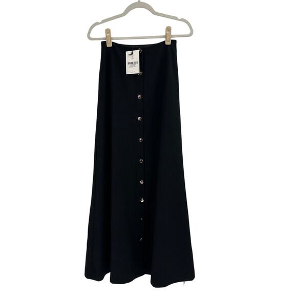 Reformation Women's Pitch Black Andi Low Rise Maxi Skirt Size 0 - Picture 3 of 9